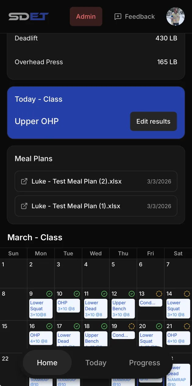 SD Elite Training — member app