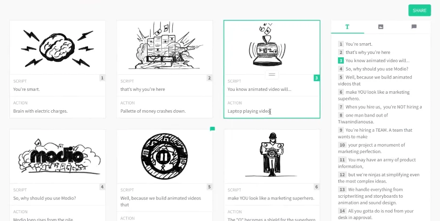 The Plot — storyboard creator interface